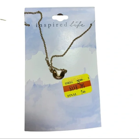 Inspired Life Fortune Cookie Necklace Gold Tone - Picture 1 of 2